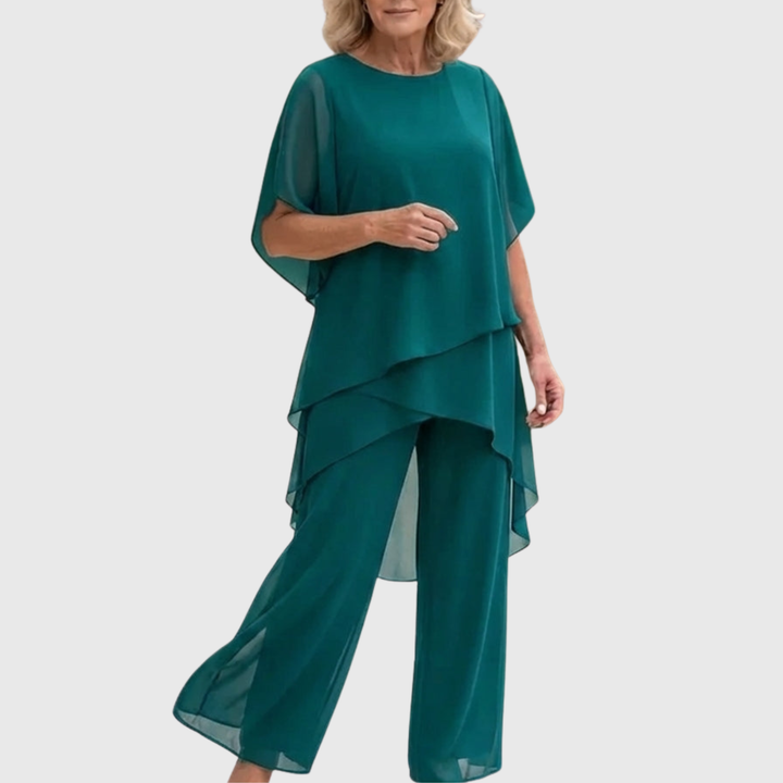 Linda | Elegant Two-Piece Suit with Flowy Trousers