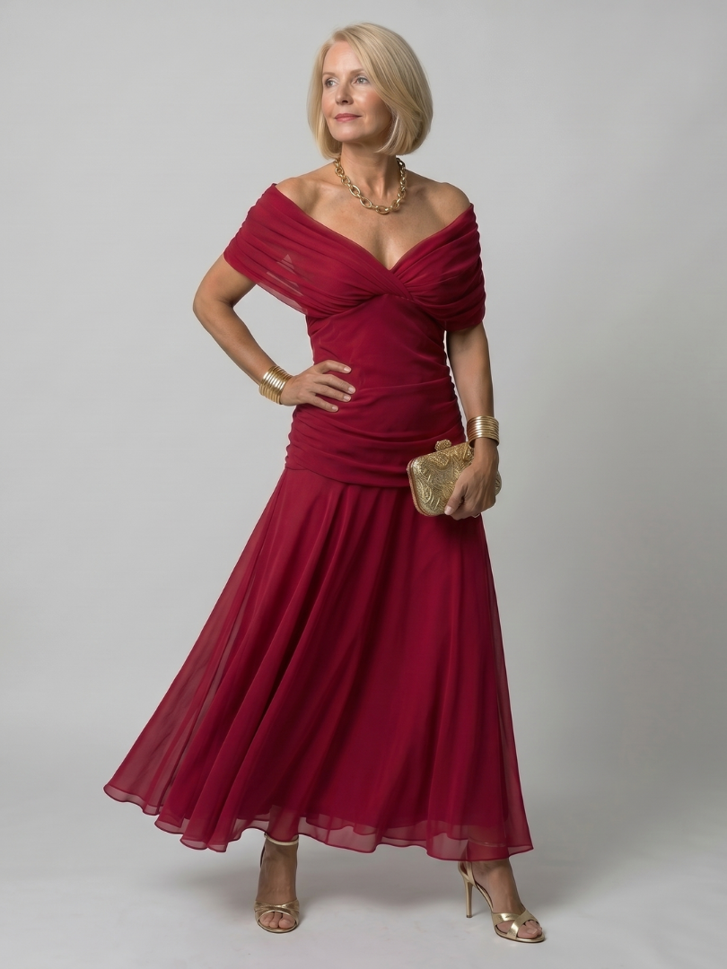 Seraphine | Elegant Off-Shoulder Midi Dress