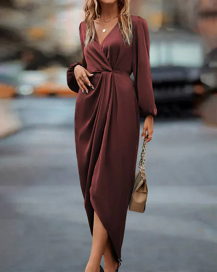 Seraphina | Elegant Satin Midi Dress