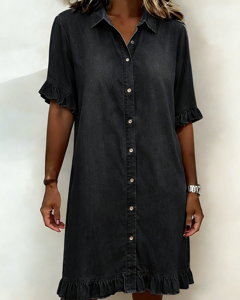 Delphine | Flattering Denim Shirt Dress
