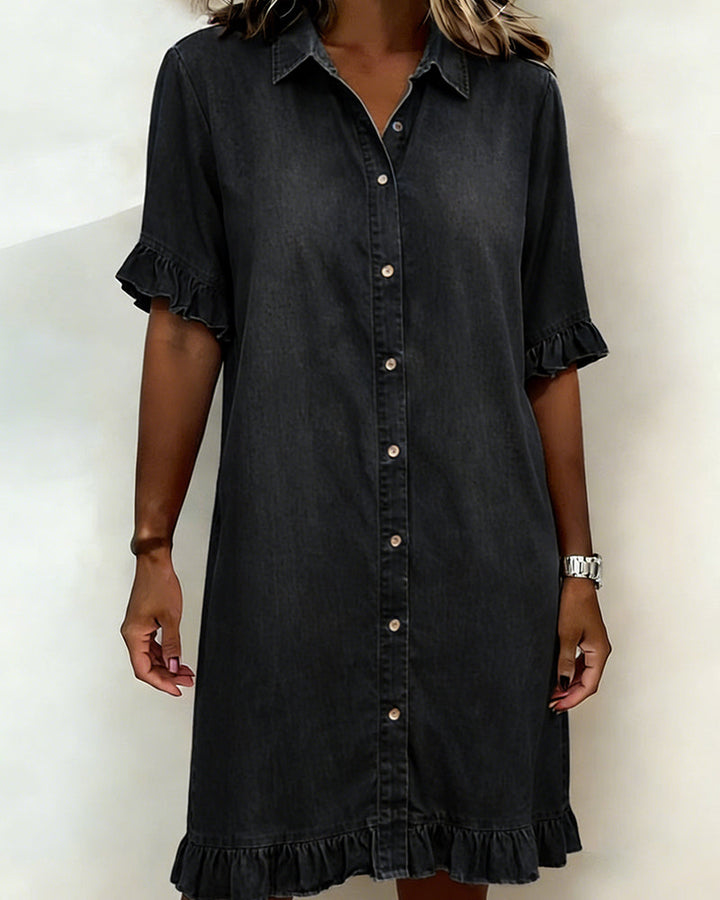 Delphine | Flattering Denim Shirt Dress