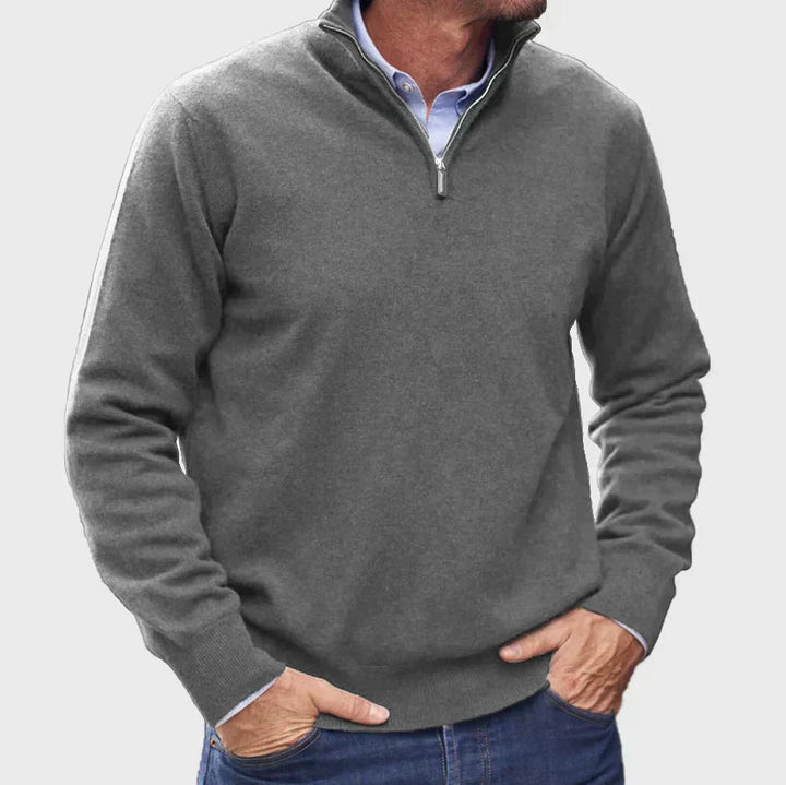 Mitchel - Long Sleeve Zip-Up Sweater
