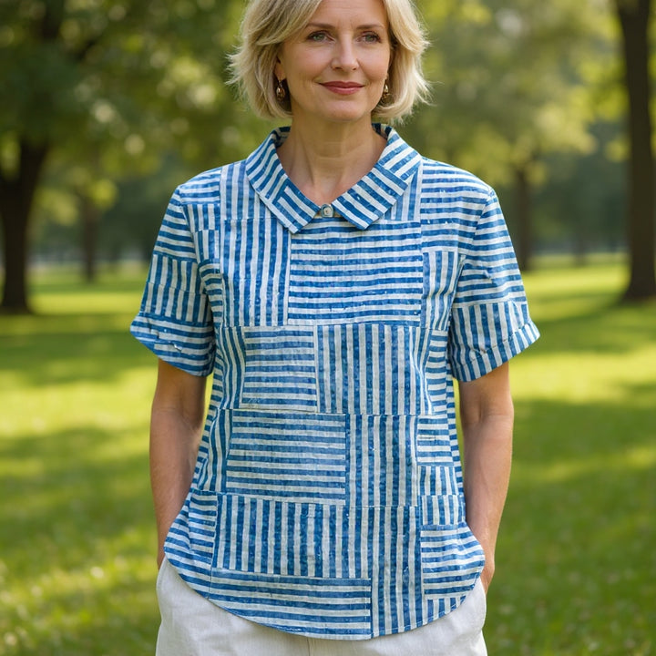 Amelia | Striped Patchwork Shirt