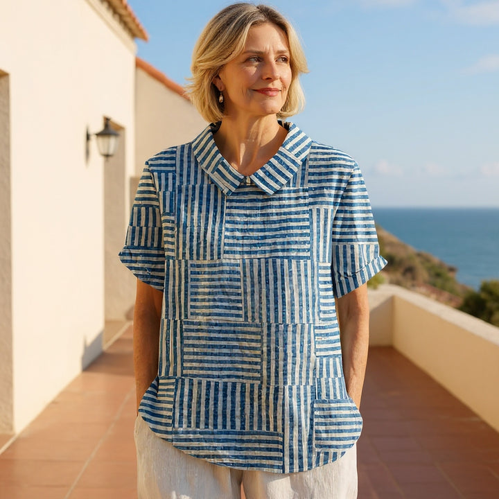 Amelia | Striped Patchwork Shirt