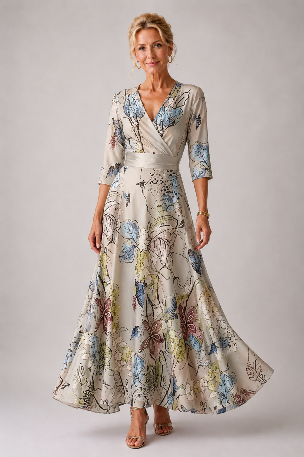 Evelina | Elegant Floral Midi Dress
