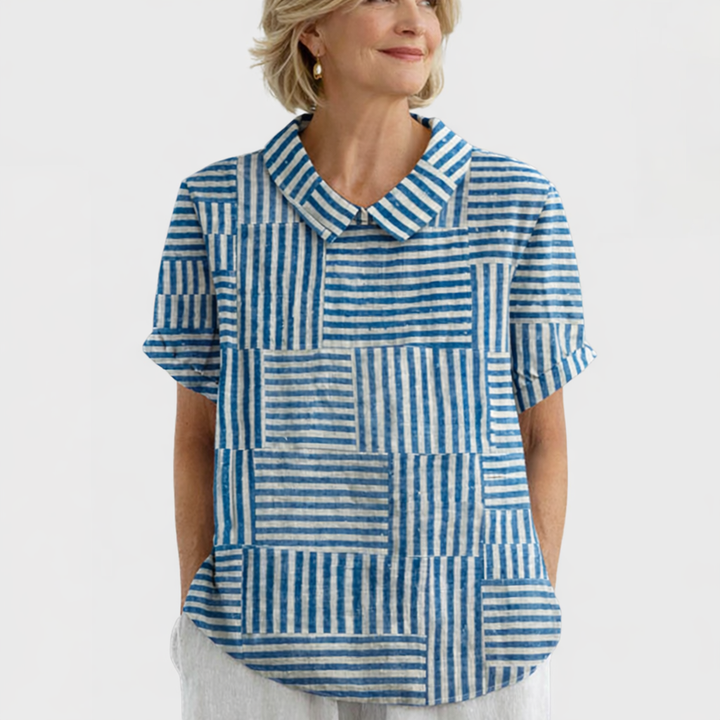 Amelia | Striped Patchwork Shirt