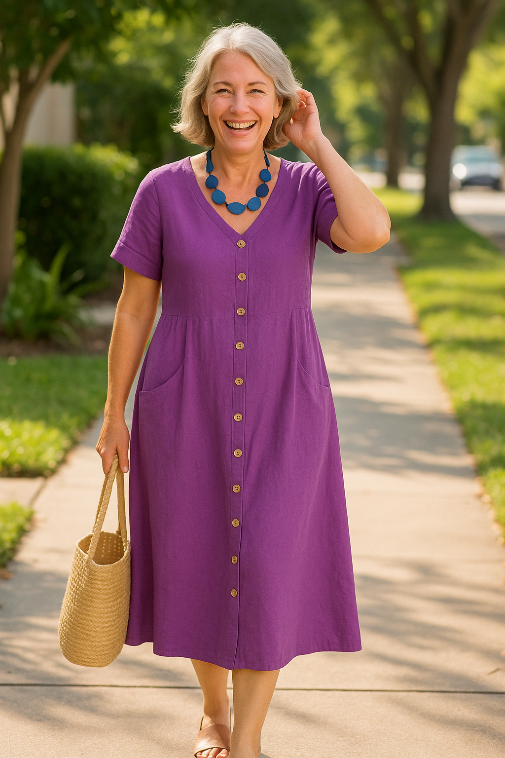 Anna | Elegant Cotton Linen Dress