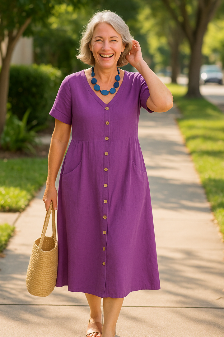 Anna | Elegant Cotton Linen Dress
