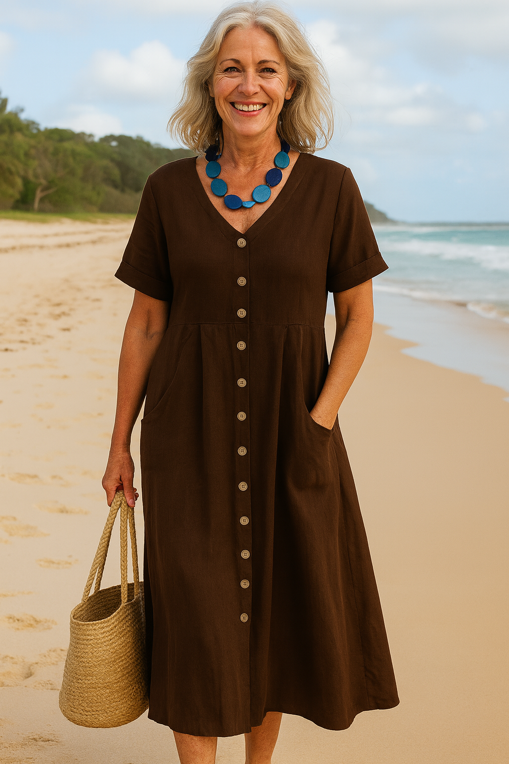 Anna | Elegant Cotton Linen Dress