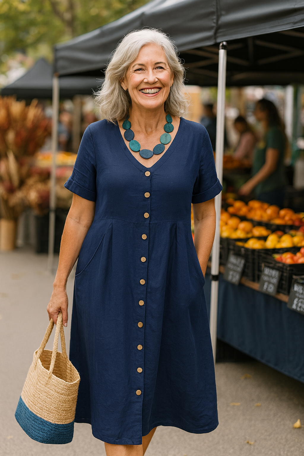 Anna | Elegant Cotton Linen Dress