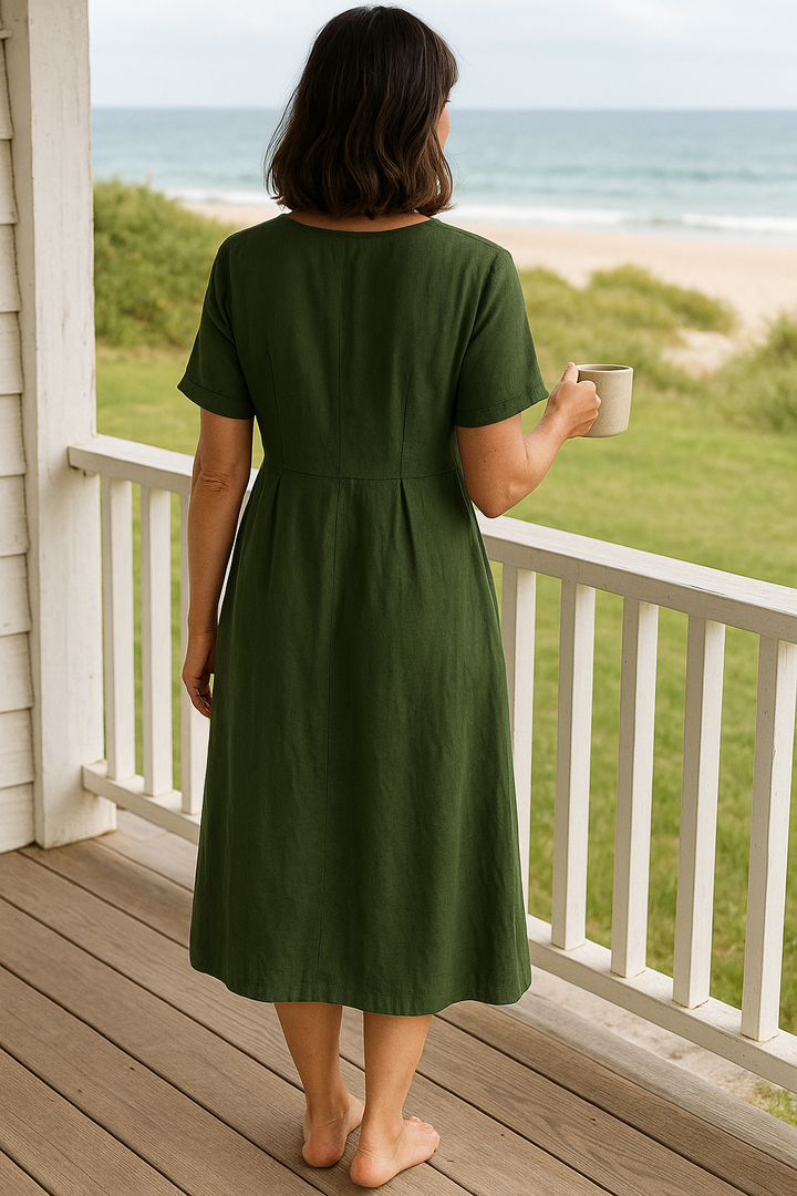 Anna | Elegant Cotton Linen Dress