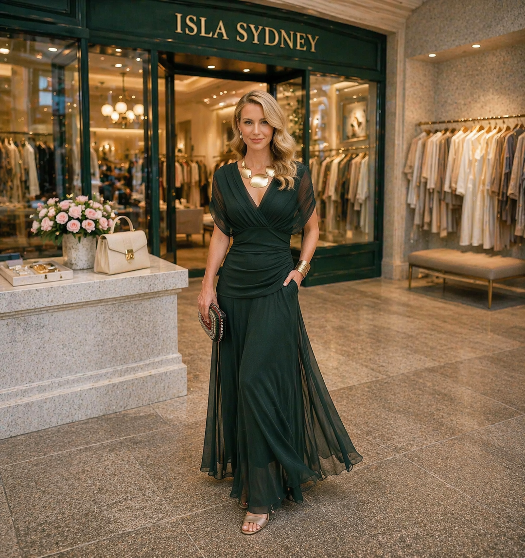 Mia | Elegant V-neck Maxi Dress