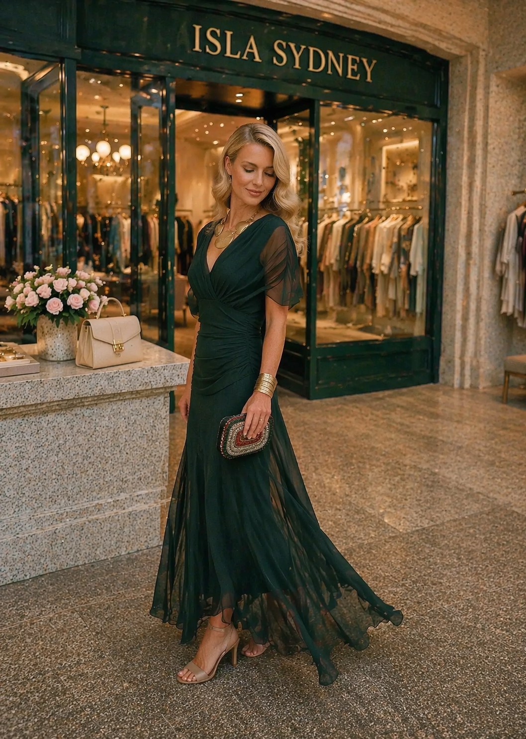 Mia | Elegant V-neck Maxi Dress