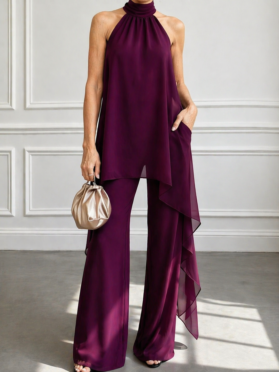 Viola | Elegant Halterneck Co-Ord Set with Trousers