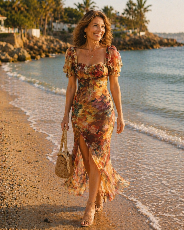 Elles | Floral Elegant Slit Maxi Dress