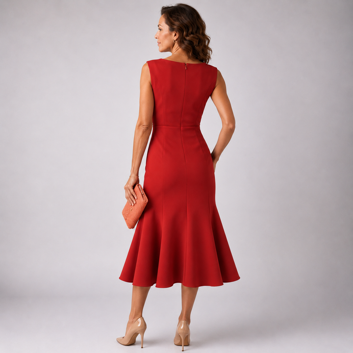 Darlene | Elegant Draped Midi Dress