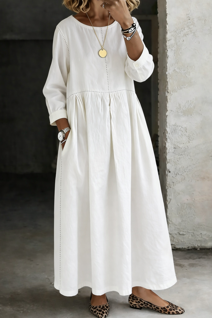 Elowen | Long Sleeve Denim Midi Dress