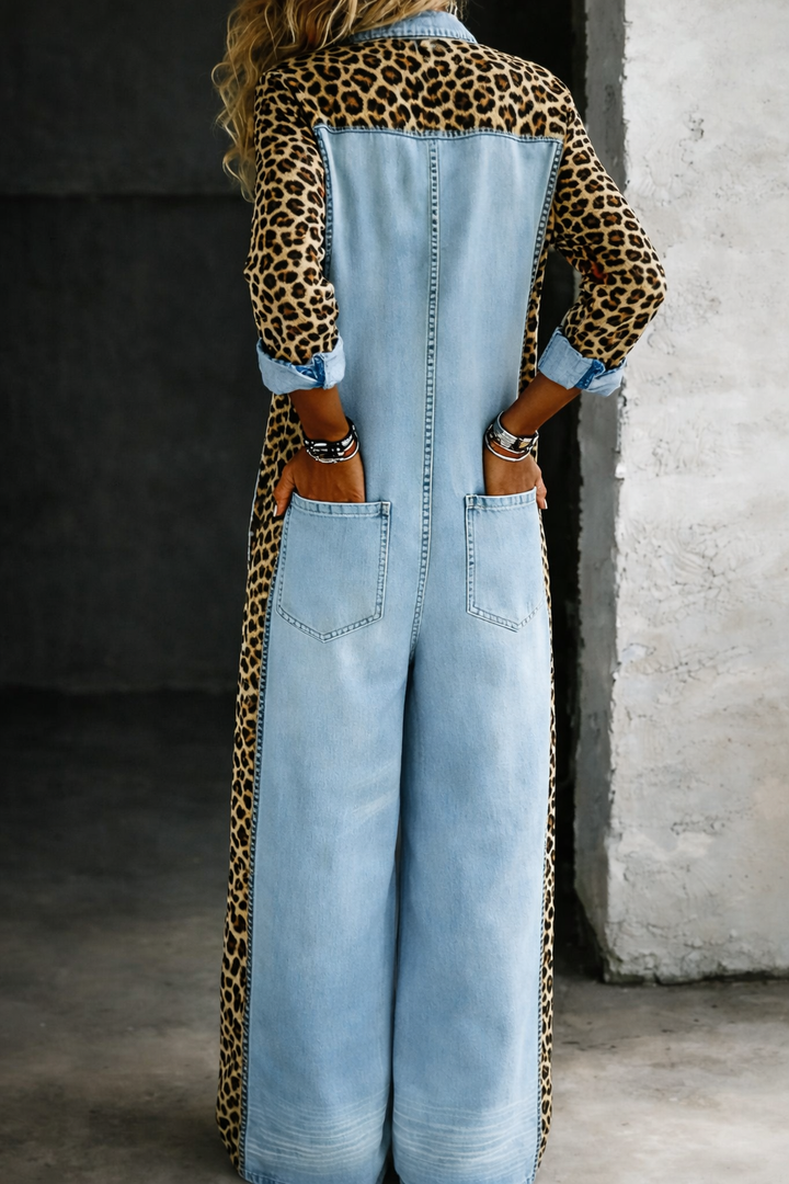 Amanda | Elegant Denim Shirt Jumpsuit