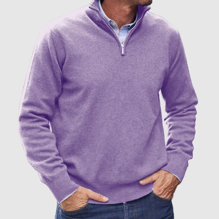 Mitchel - Long Sleeve Zip-Up Sweater