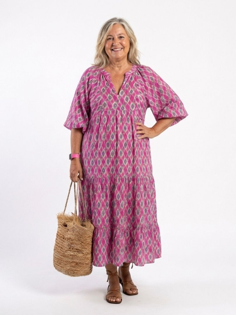 Tamika – Green Boho Maxi Dress