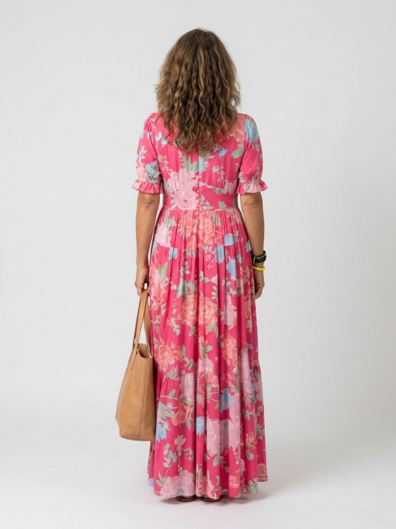 Ione | Flattering V-Neck Midi Dress