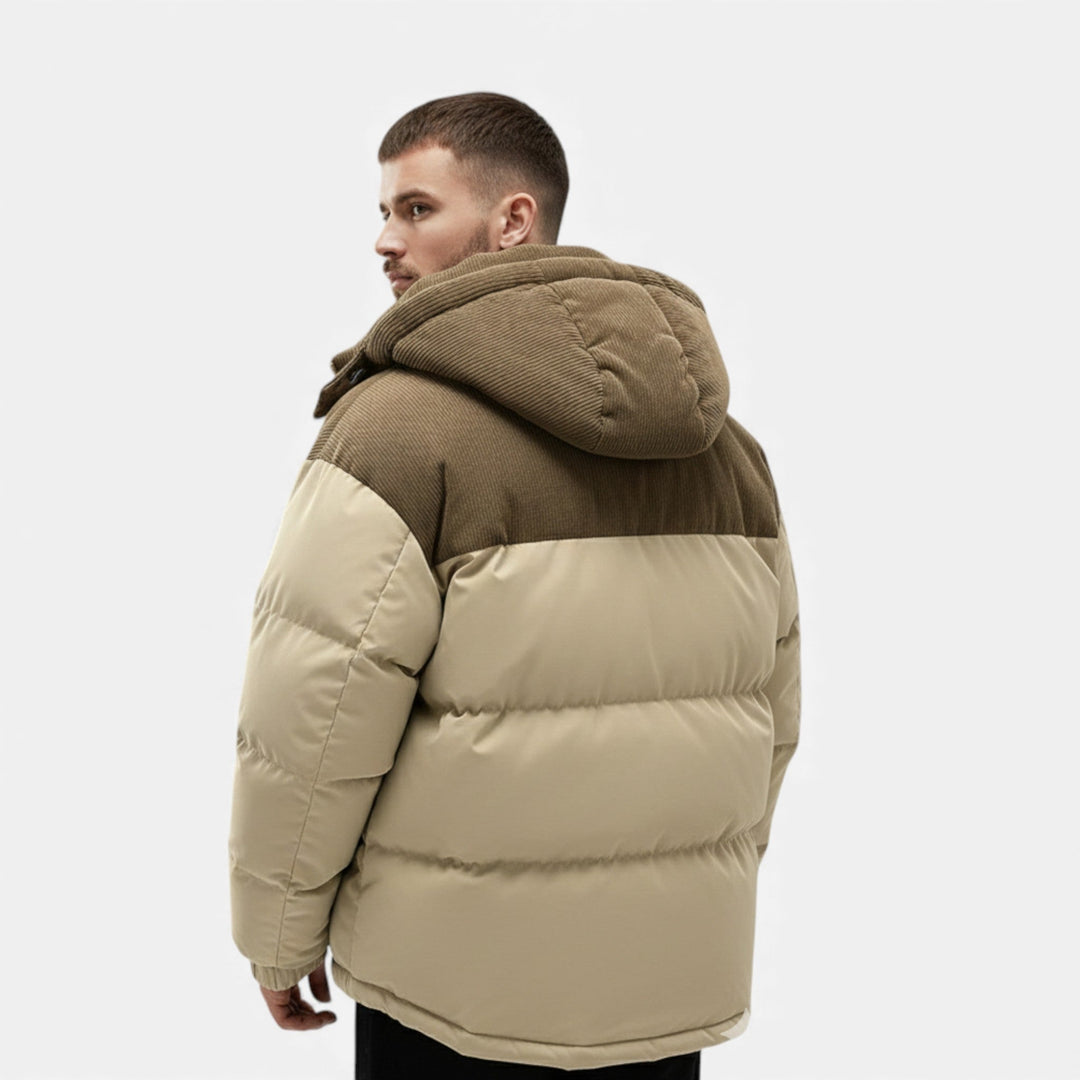 Nathom | Men’s Fleece-Lined Winter Jacket with Removable Hood