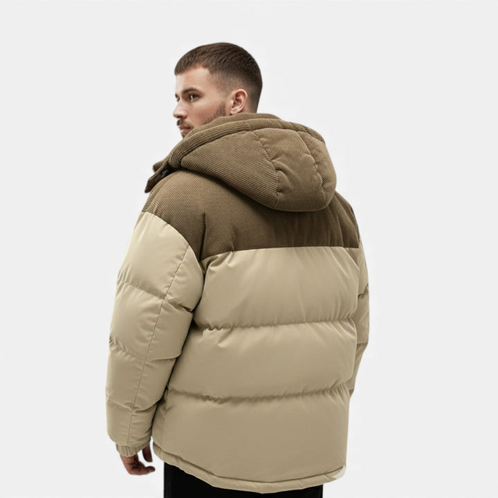 Nathom | Men’s Fleece-Lined Winter Jacket with Removable Hood