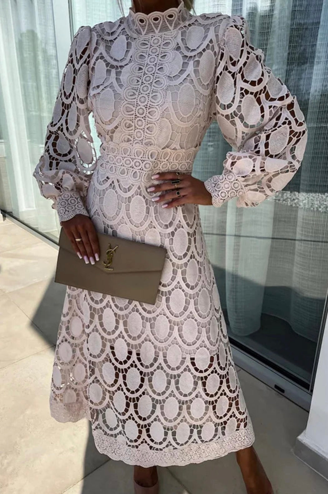 Celestine | Elegant Lace Occasion Midi Dress