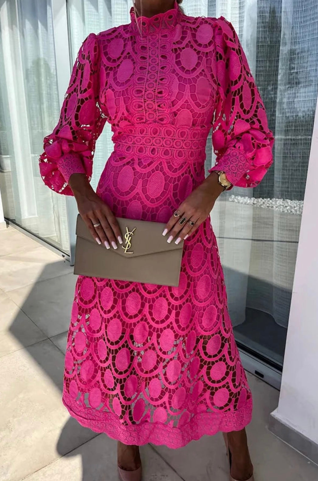 Celestine | Elegant Lace Occasion Midi Dress