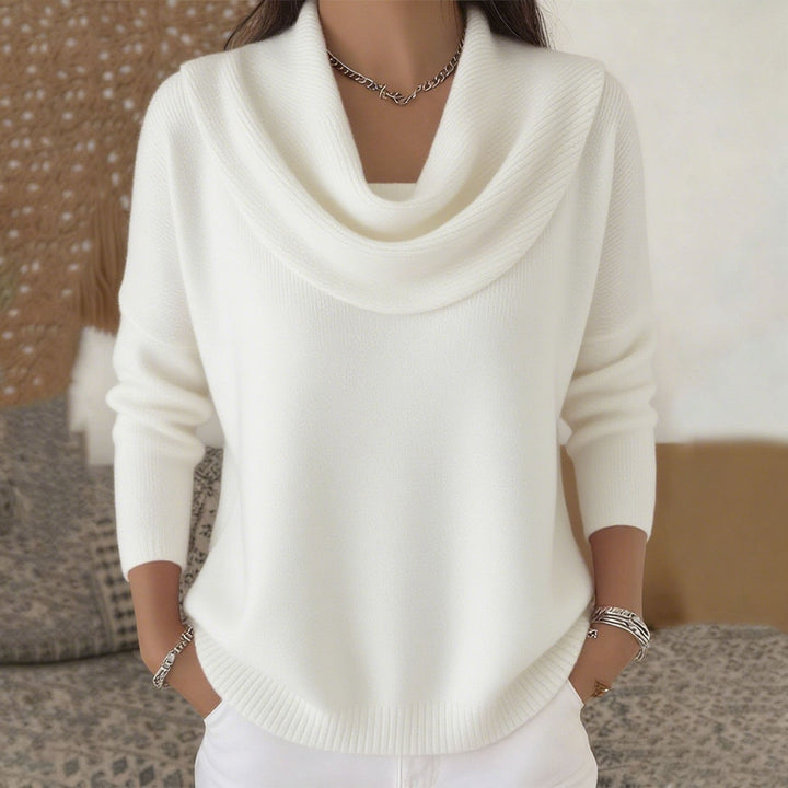 Marianne | Elegant Draped Collar Knit Jumper
