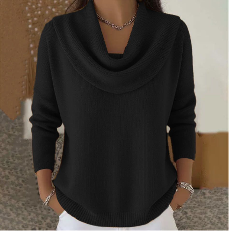 Marianne | Elegant Draped Collar Knit Jumper