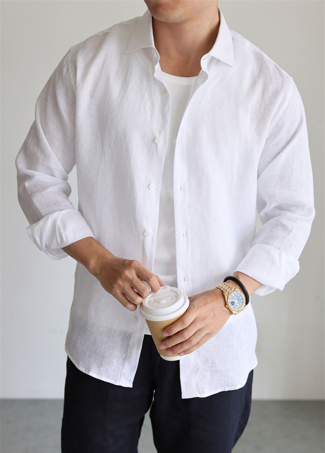 Aliandro | Linen Long-Sleeved Shirt