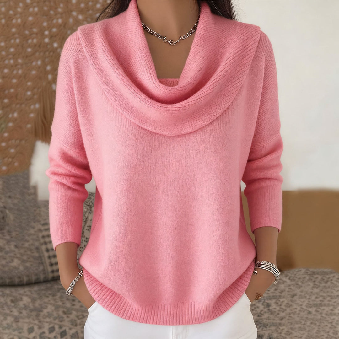 Marianne | Elegant Draped Collar Knit Jumper
