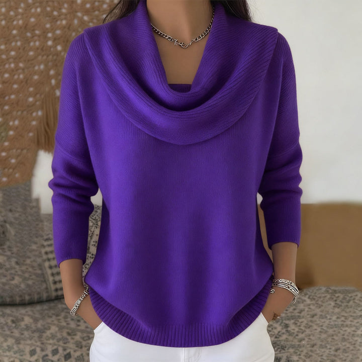 Marianne | Elegant Draped Collar Knit Jumper