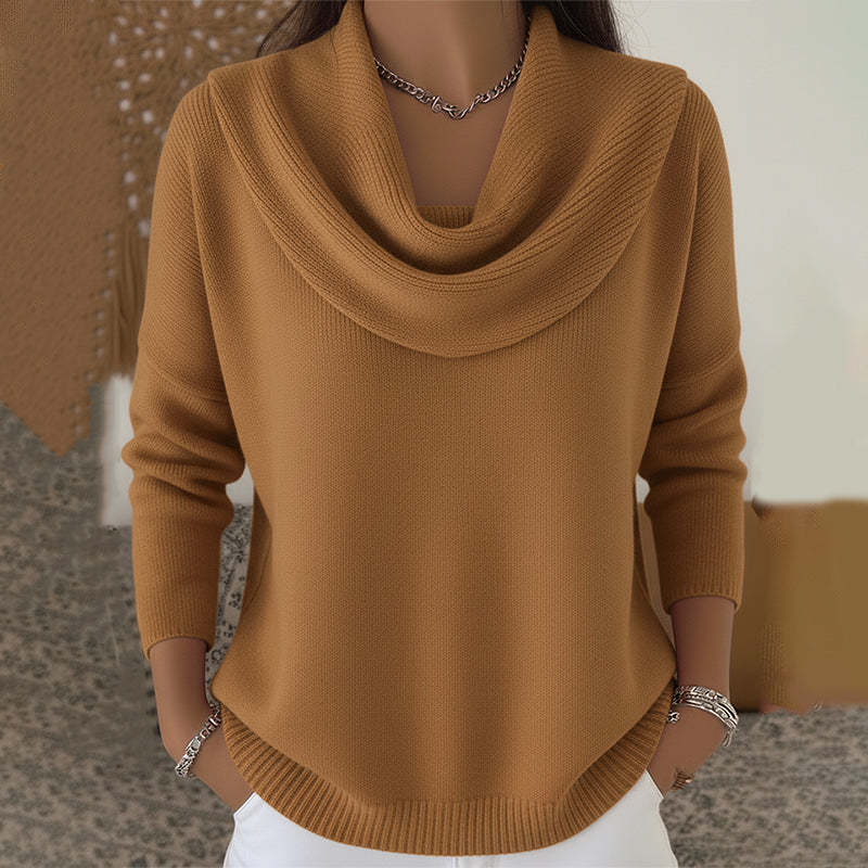 Marianne | Elegant Draped Collar Knit Jumper