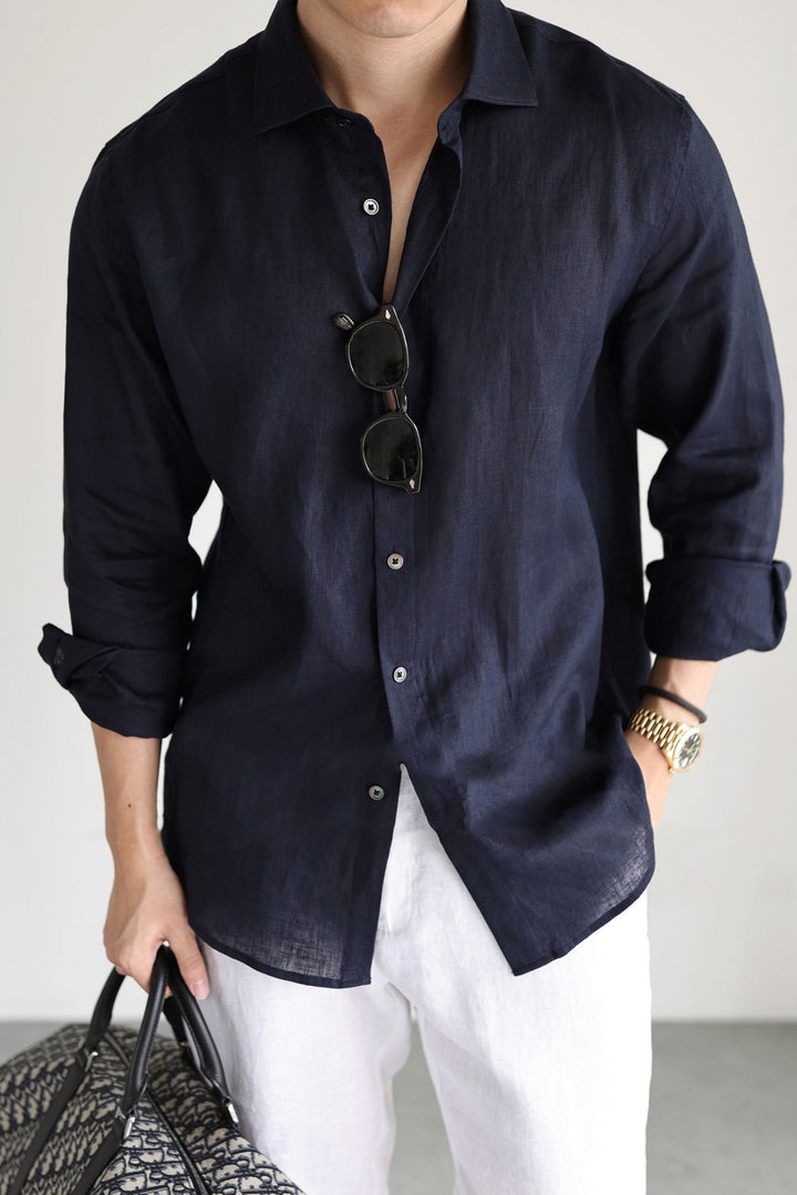 Aliandro | Linen Long-Sleeved Shirt