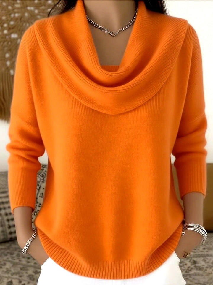 Marianne | Elegant Draped Collar Knit Jumper