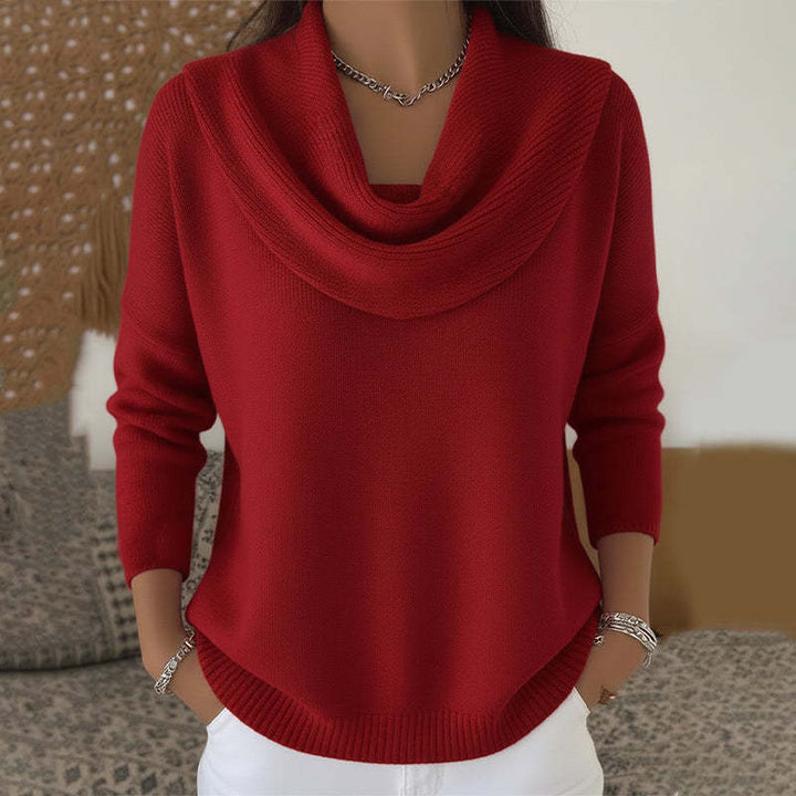 Marianne | Elegant Draped Collar Knit Jumper