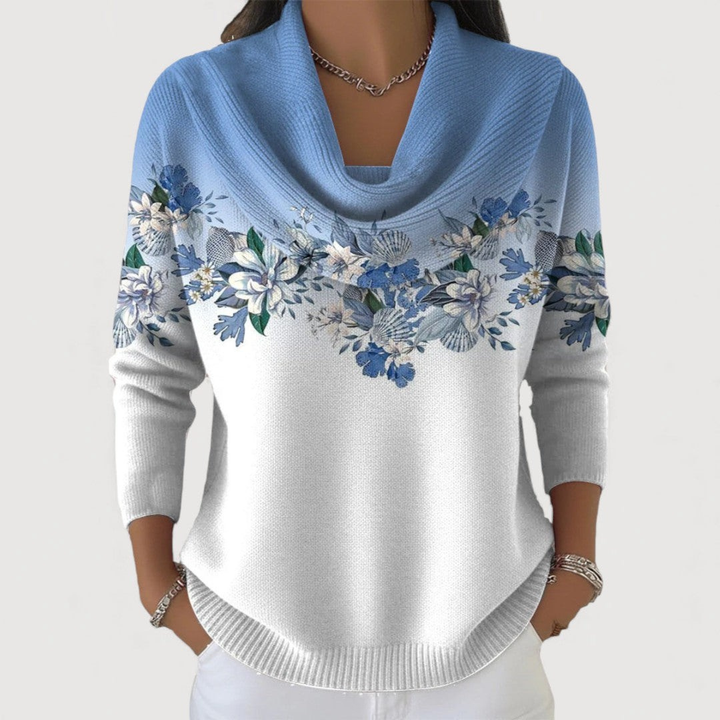 Aurelia | Floral Knit Collar Jumper