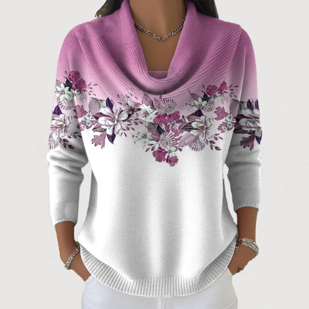 Aurelia | Floral Knit Collar Jumper