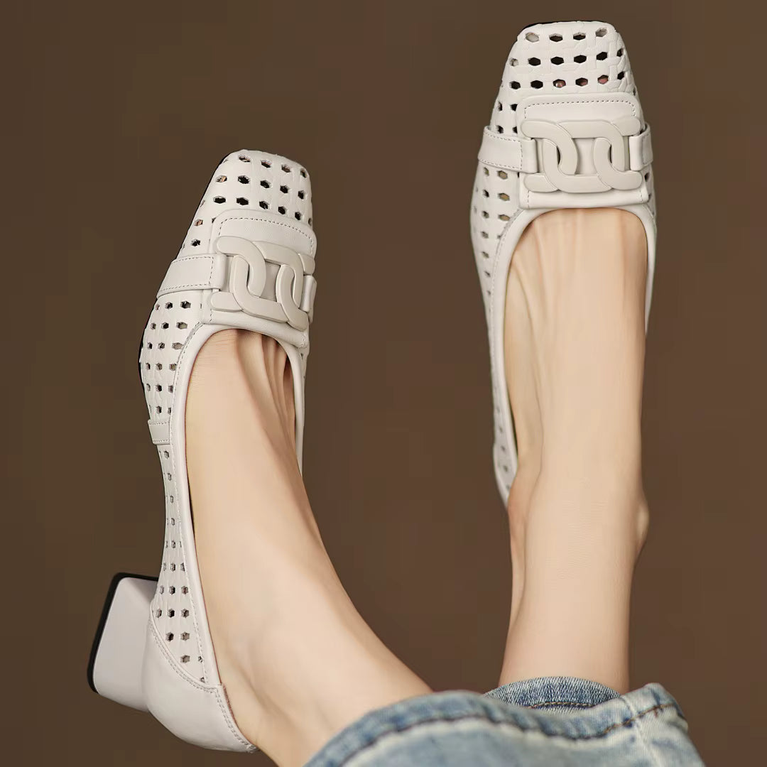Fiora | Woven Leather Heeled Sandals