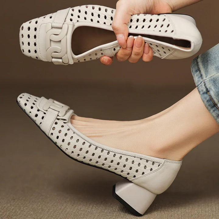Fiora | Woven Leather Heeled Sandals