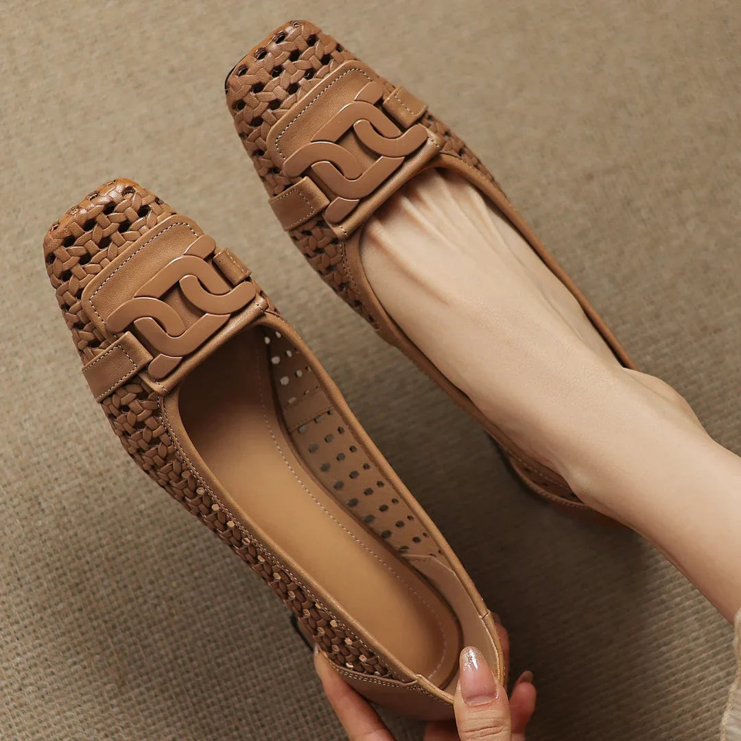 Fiora | Woven Leather Heeled Sandals