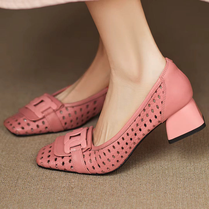 Fiora | Woven Leather Heeled Sandals