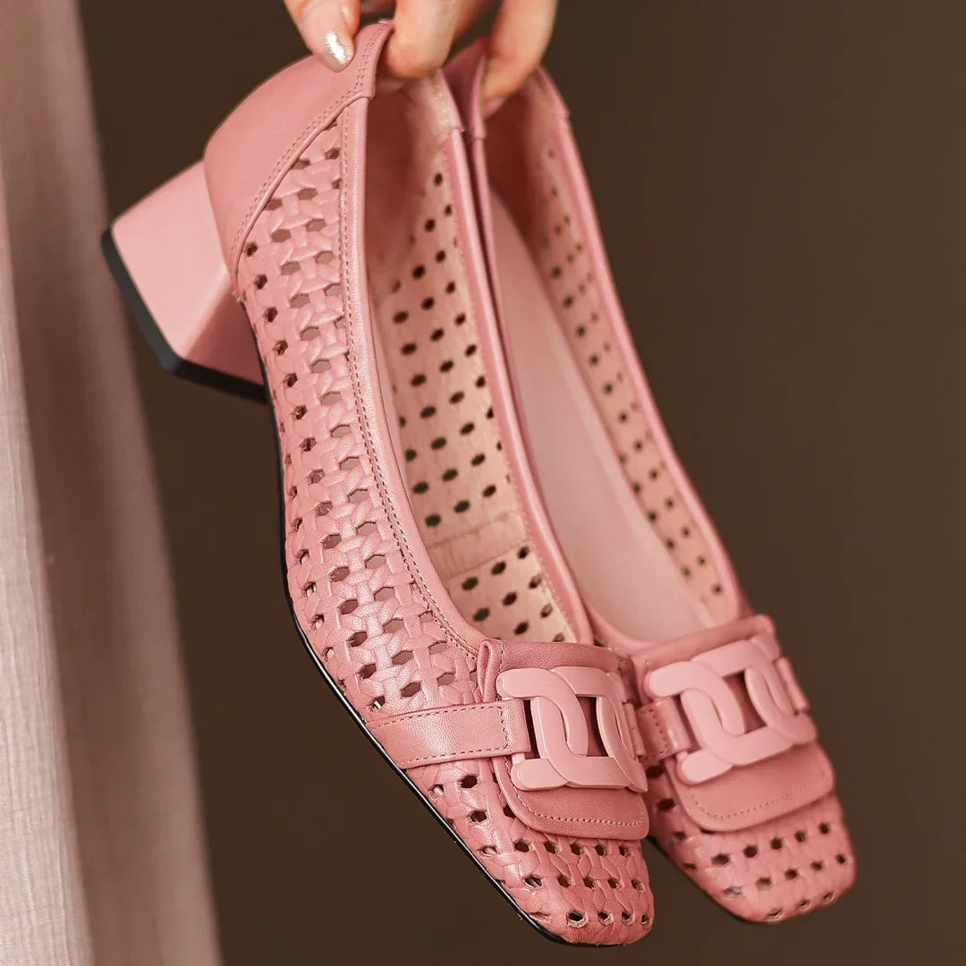 Fiora | Woven Leather Heeled Sandals