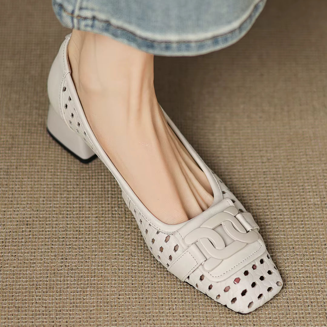 Fiora | Woven Leather Heeled Sandals