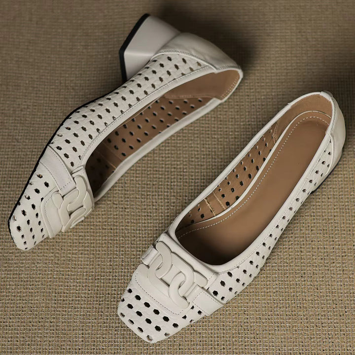 Fiora | Woven Leather Heeled Sandals