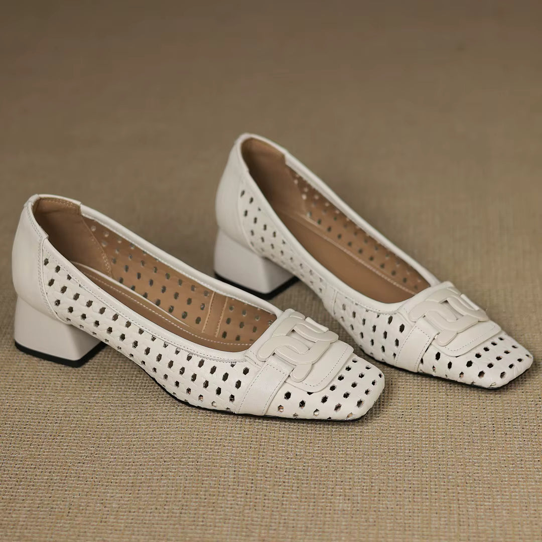 Fiora | Woven Leather Heeled Sandals