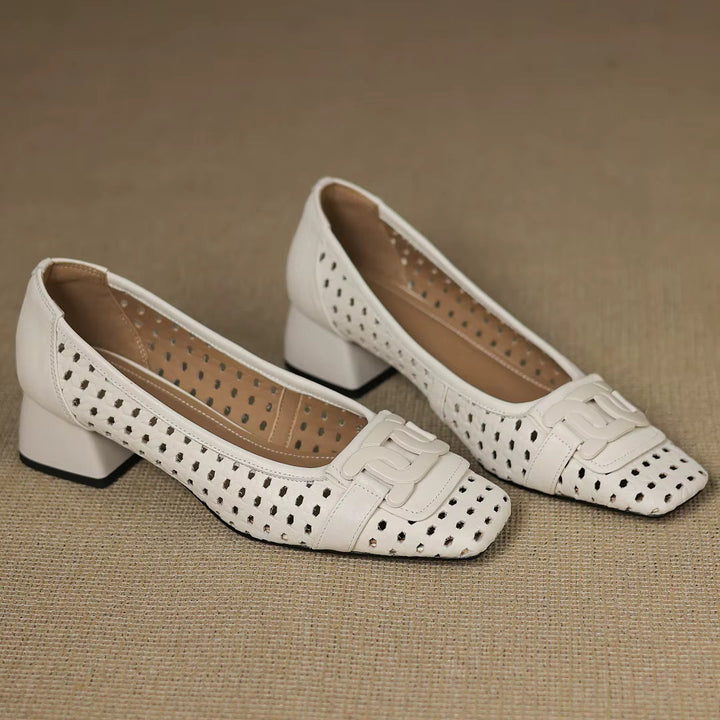 Fiora | Woven Leather Heeled Sandals