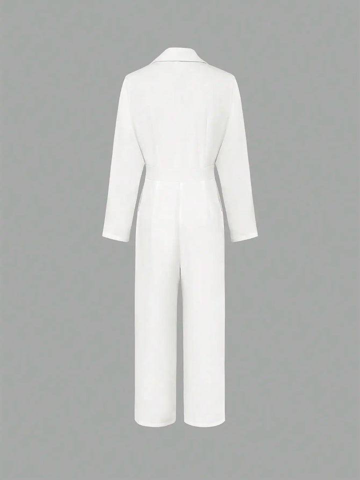 Camille | Elegant Blazer Style Wide-Leg Jumpsuit